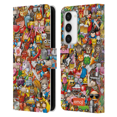 emoji® Trendy Full Pattern Leather Book Wallet Case Cover For Samsung Galaxy S23 5G