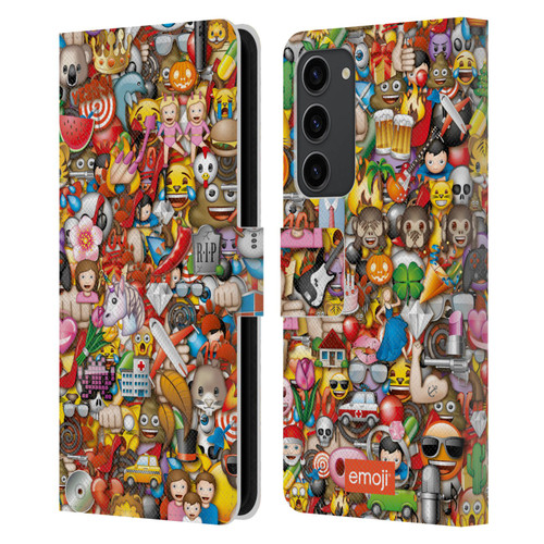 emoji® Trendy Full Pattern Leather Book Wallet Case Cover For Samsung Galaxy S23+ 5G