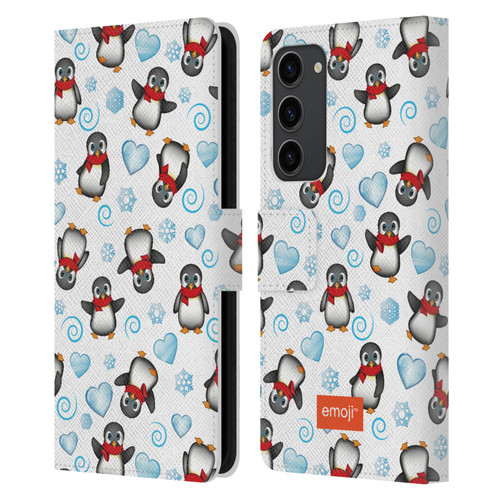 emoji® Winter Wonderland Penguins Leather Book Wallet Case Cover For Samsung Galaxy S23+ 5G