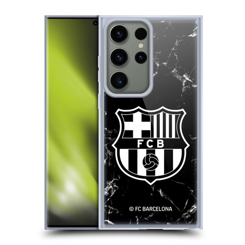 FC Barcelona Crest Patterns Black Marble Soft Gel Case for Samsung Galaxy S23 Ultra 5G & MagSafe