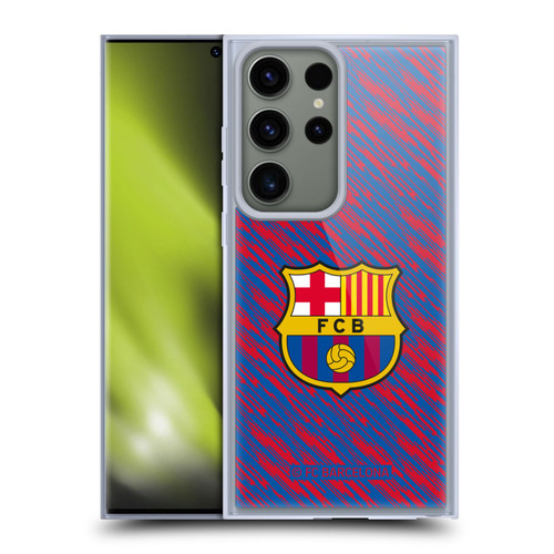 FC Barcelona Crest Patterns Glitch Soft Gel Case for Samsung Galaxy S23 Ultra 5G