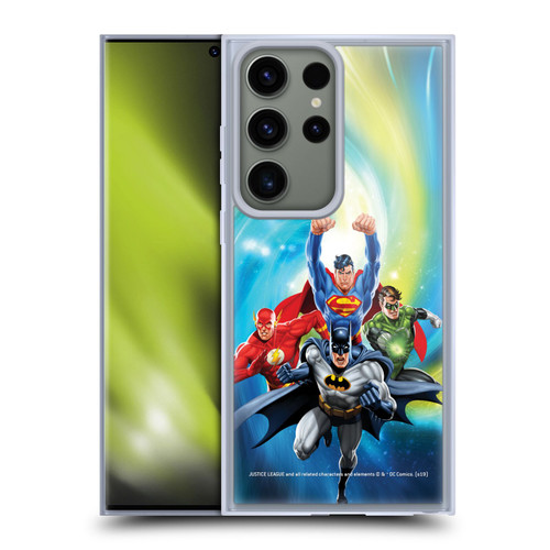 Justice League DC Comics Airbrushed Heroes Galaxy Soft Gel Case for Samsung Galaxy S23 Ultra 5G