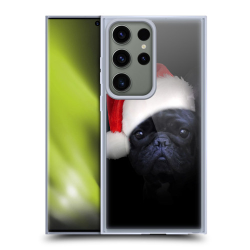 Klaudia Senator French Bulldog 2 Christmas Hat Soft Gel Case for Samsung Galaxy S23 Ultra 5G