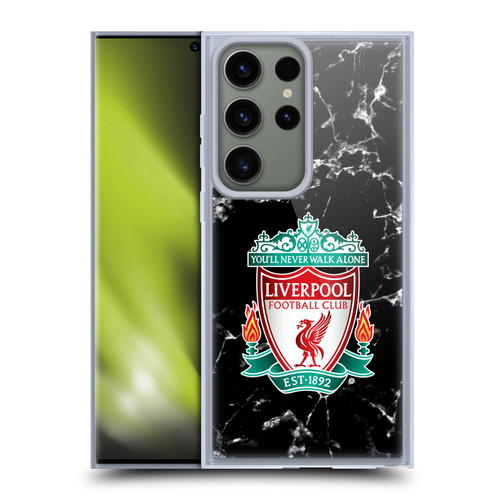 Liverpool Football Club Marble Black Crest Soft Gel Case for Samsung Galaxy S23 Ultra 5G