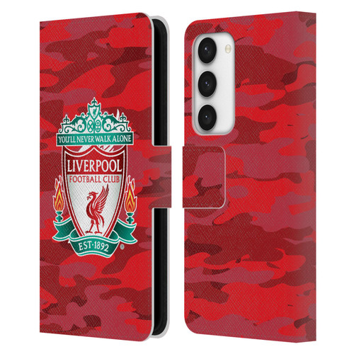 Liverpool Football Club Camou Home Colourways Crest Leather Book Wallet Case Cover For Samsung Galaxy S23 5G