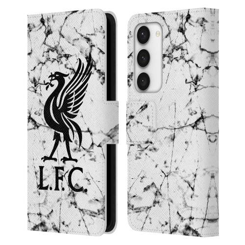 Liverpool Football Club Marble Black Liver Bird Leather Book Wallet Case Cover For Samsung Galaxy S23 5G