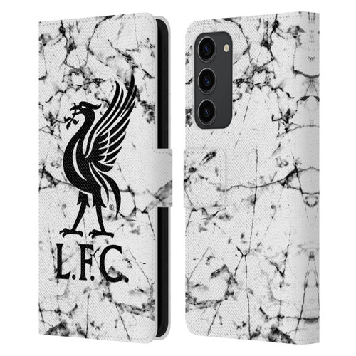 Liverpool Football Club Marble Black Liver Bird Leather Book Wallet Case Cover For Samsung Galaxy S23+ 5G