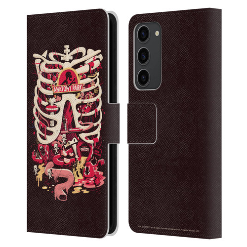 Rick And Morty Season 1 & 2 Graphics Anatomy Park Leather Book Wallet Case Cover For Samsung Galaxy S23+ 5G