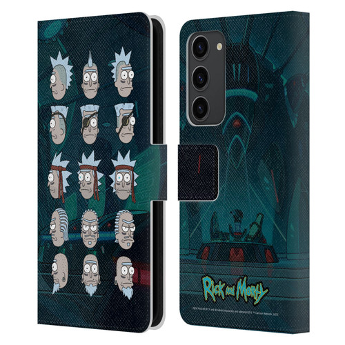 Rick And Morty Season 3 Character Art Seal Team Ricks Leather Book Wallet Case Cover For Samsung Galaxy S23+ 5G
