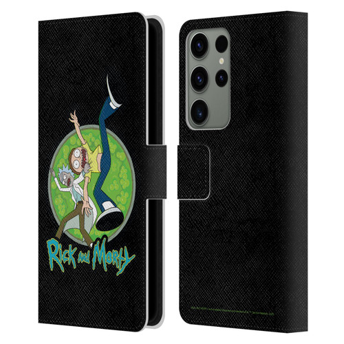 Rick And Morty Season 4 Graphics Character Art Leather Book Wallet Case Cover For Samsung Galaxy S23 Ultra 5G