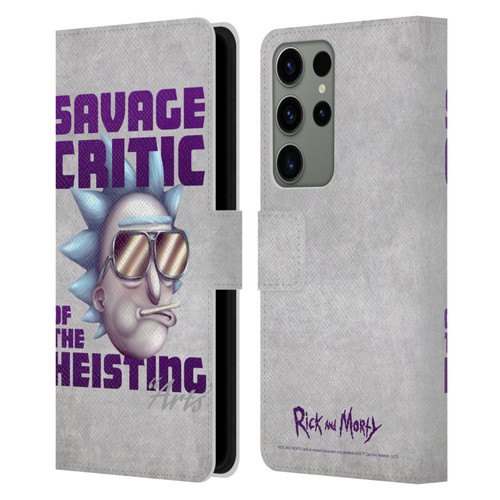 Rick And Morty Season 4 Graphics Savage Critic Leather Book Wallet Case Cover For Samsung Galaxy S23 Ultra 5G