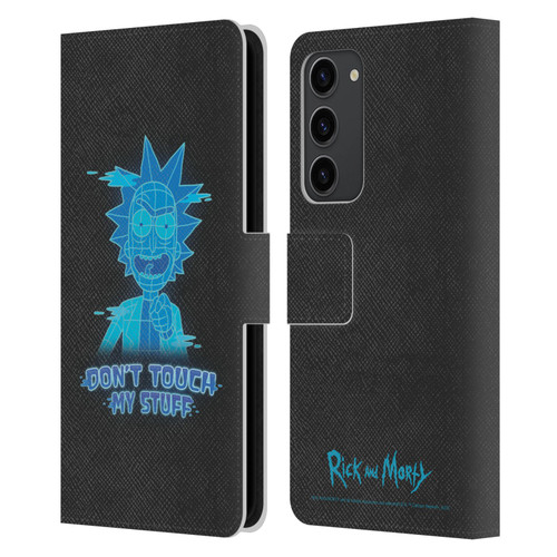 Rick And Morty Season 5 Graphics Don't Touch My Stuff Leather Book Wallet Case Cover For Samsung Galaxy S23+ 5G