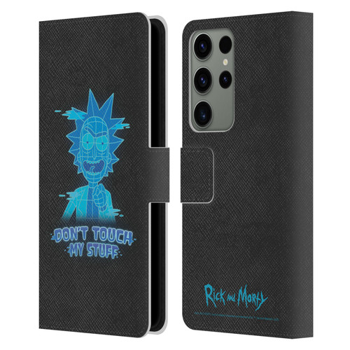 Rick And Morty Season 5 Graphics Don't Touch My Stuff Leather Book Wallet Case Cover For Samsung Galaxy S23 Ultra 5G