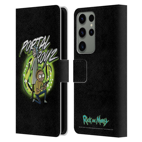 Rick And Morty Season 5 Graphics Portal Boyz Leather Book Wallet Case Cover For Samsung Galaxy S23 Ultra 5G