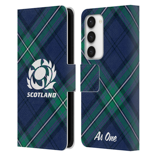 Scotland Rugby Graphics Tartan Oversized Leather Book Wallet Case Cover For Samsung Galaxy S23 5G