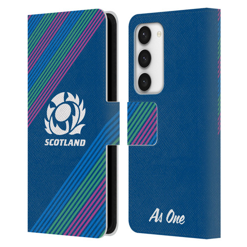 Scotland Rugby Graphics Stripes Leather Book Wallet Case Cover For Samsung Galaxy S23 5G
