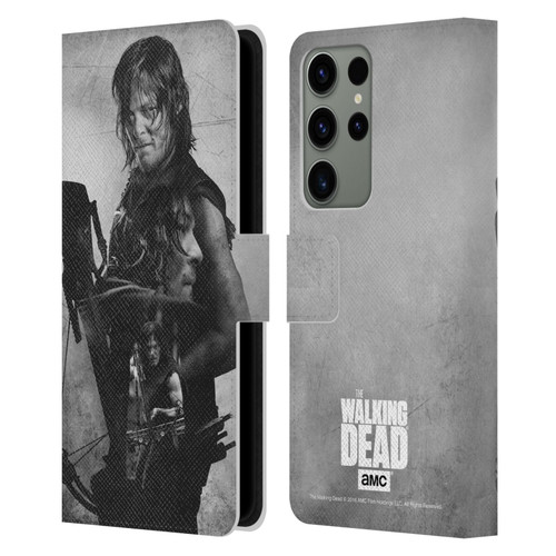 AMC The Walking Dead Double Exposure Daryl Leather Book Wallet Case Cover For Samsung Galaxy S23 Ultra 5G