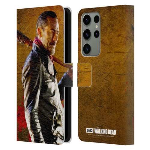 AMC The Walking Dead Negan Lucille 1 Leather Book Wallet Case Cover For Samsung Galaxy S23 Ultra 5G