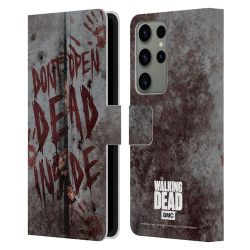 AMC The Walking Dead Typography Dead Inside Leather Book Wallet Case Cover For Samsung Galaxy S23 Ultra 5G