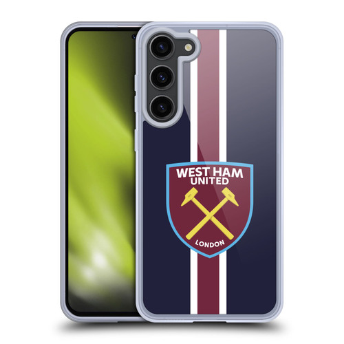 West Ham United FC Crest Stripes Soft Gel Case for Samsung Galaxy S23+ 5G
