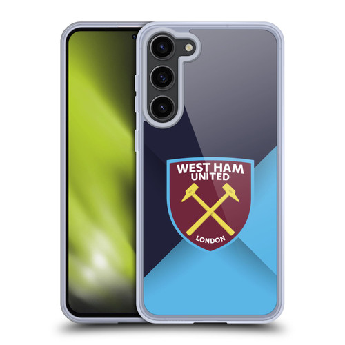 West Ham United FC Crest Blue Gradient Soft Gel Case for Samsung Galaxy S23+ 5G