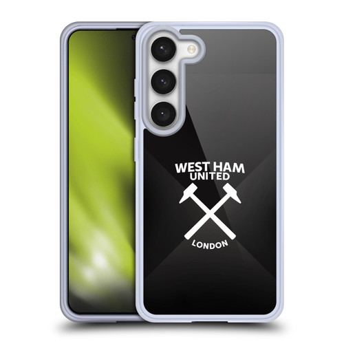 West Ham United FC Hammer Marque Kit Black & White Gradient Soft Gel Case for Samsung Galaxy S23 5G