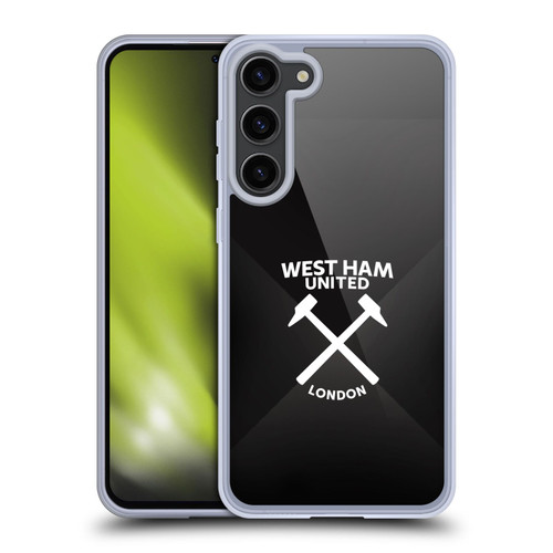 West Ham United FC Hammer Marque Kit Black & White Gradient Soft Gel Case for Samsung Galaxy S23+ 5G