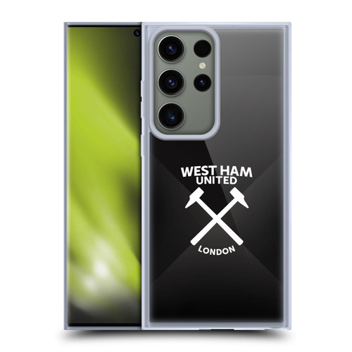 West Ham United FC Hammer Marque Kit Black & White Gradient Soft Gel Case for Samsung Galaxy S23 Ultra 5G