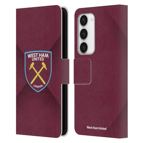 West Ham United FC Crest Gradient Leather Book Wallet Case Cover For Samsung Galaxy S23 5G