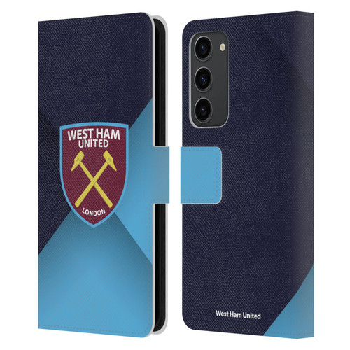 West Ham United FC Crest Blue Gradient Leather Book Wallet Case Cover For Samsung Galaxy S23+ 5G