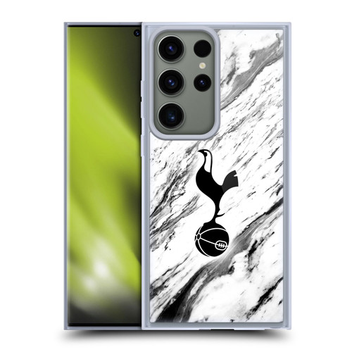 Tottenham Hotspur F.C. Badge Black And White Marble Soft Gel Case for Samsung Galaxy S23 Ultra 5G