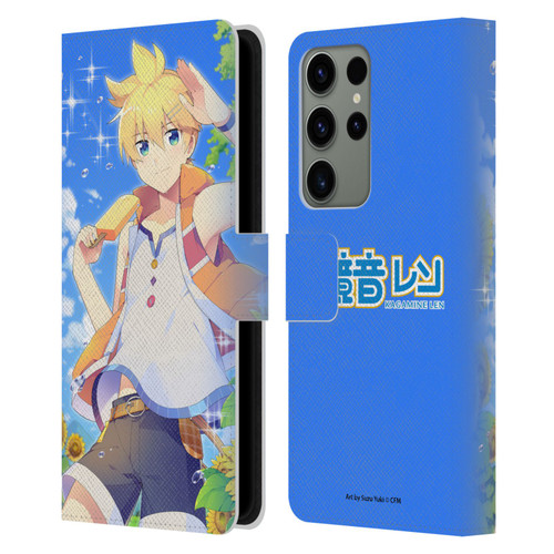 Hatsune Miku Characters Kagamine Len Leather Book Wallet Case Cover For Samsung Galaxy S23 Ultra 5G