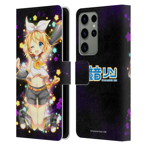 Hatsune Miku Characters Kagamine Rin Leather Book Wallet Case Cover For Samsung Galaxy S23 Ultra 5G