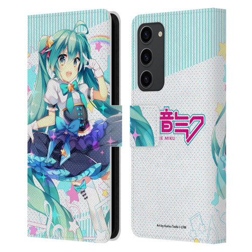 Hatsune Miku Graphics Stars And Rainbow Leather Book Wallet Case Cover For Samsung Galaxy S23+ 5G