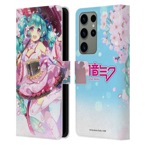 Hatsune Miku Graphics Sakura Leather Book Wallet Case Cover For Samsung Galaxy S23 Ultra 5G