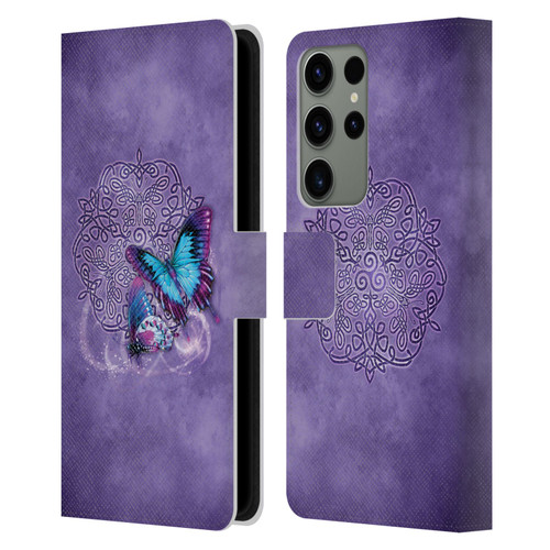 Brigid Ashwood Celtic Wisdom Butterfly Leather Book Wallet Case Cover For Samsung Galaxy S23 Ultra 5G