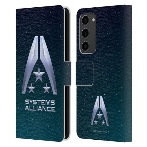 EA Bioware Mass Effect Graphics Systems Alliance Logo Leather Book Wallet Case Cover For Samsung Galaxy S23+ 5G