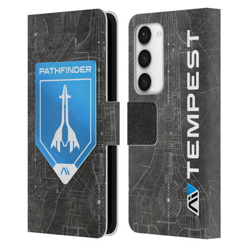EA Bioware Mass Effect Andromeda Graphics Pathfinder Badge Leather Book Wallet Case Cover For Samsung Galaxy S23 5G