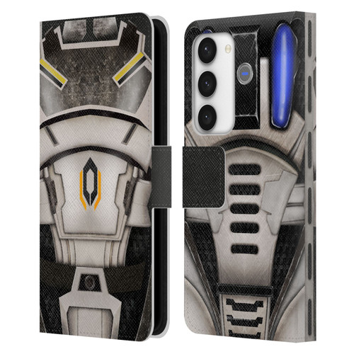 EA Bioware Mass Effect Armor Collection Cerberus Leather Book Wallet Case Cover For Samsung Galaxy S23 5G