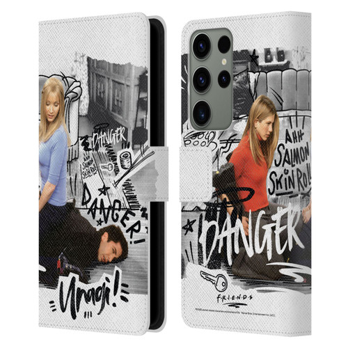 Friends TV Show Doodle Art Ross Unagi Leather Book Wallet Case Cover For Samsung Galaxy S23 Ultra 5G