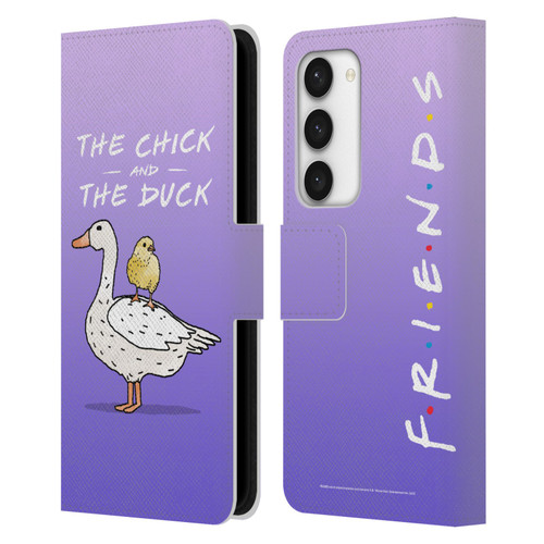 Friends TV Show Key Art Chick And Duck Leather Book Wallet Case Cover For Samsung Galaxy S23 5G