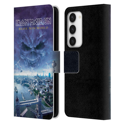 Iron Maiden Album Covers Brave New World Leather Book Wallet Case Cover For Samsung Galaxy S23 5G