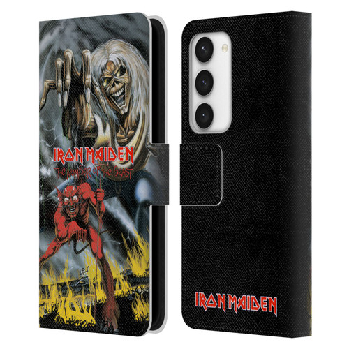 Iron Maiden Graphics The Number Of The Beast Leather Book Wallet Case Cover For Samsung Galaxy S23 5G