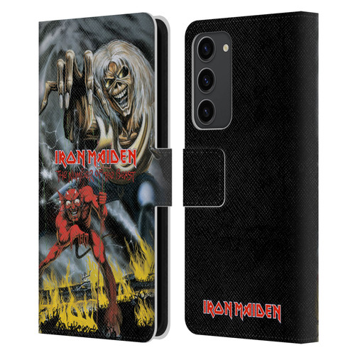 Iron Maiden Graphics The Number Of The Beast Leather Book Wallet Case Cover For Samsung Galaxy S23+ 5G
