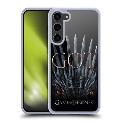 HBO Game of Thrones Season 8 Key Art Dragon Throne Soft Gel Case for Samsung Galaxy S23+ 5G