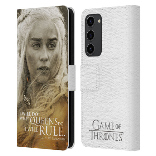 HBO Game of Thrones Character Portraits Daenerys Targaryen Leather Book Wallet Case Cover For Samsung Galaxy S23+ 5G