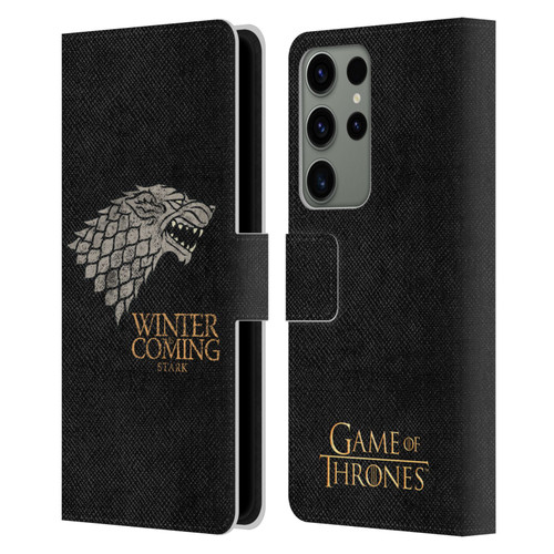HBO Game of Thrones House Mottos Stark Leather Book Wallet Case Cover For Samsung Galaxy S23 Ultra 5G