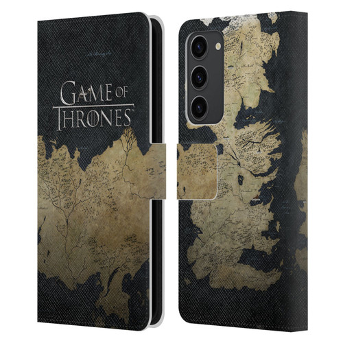 HBO Game of Thrones Key Art Westeros Map Leather Book Wallet Case Cover For Samsung Galaxy S23+ 5G