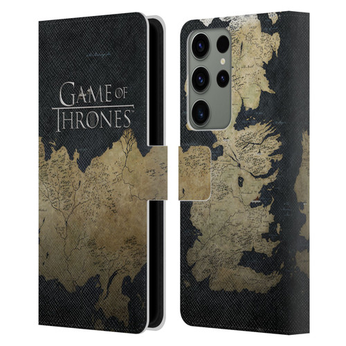 HBO Game of Thrones Key Art Westeros Map Leather Book Wallet Case Cover For Samsung Galaxy S23 Ultra 5G