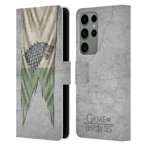HBO Game of Thrones Sigil Flags Stark Leather Book Wallet Case Cover For Samsung Galaxy S23 Ultra 5G